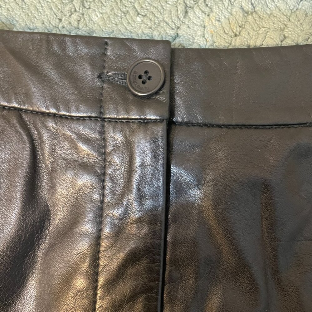 Vintage Siena Studio Black Leather Mini Skirt Size 4, Excellent Condition - Picture 6 of 8